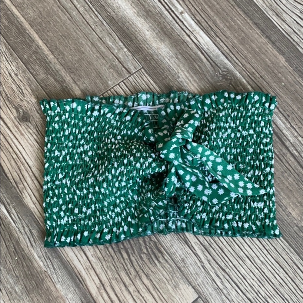 Green Flower Bandeau